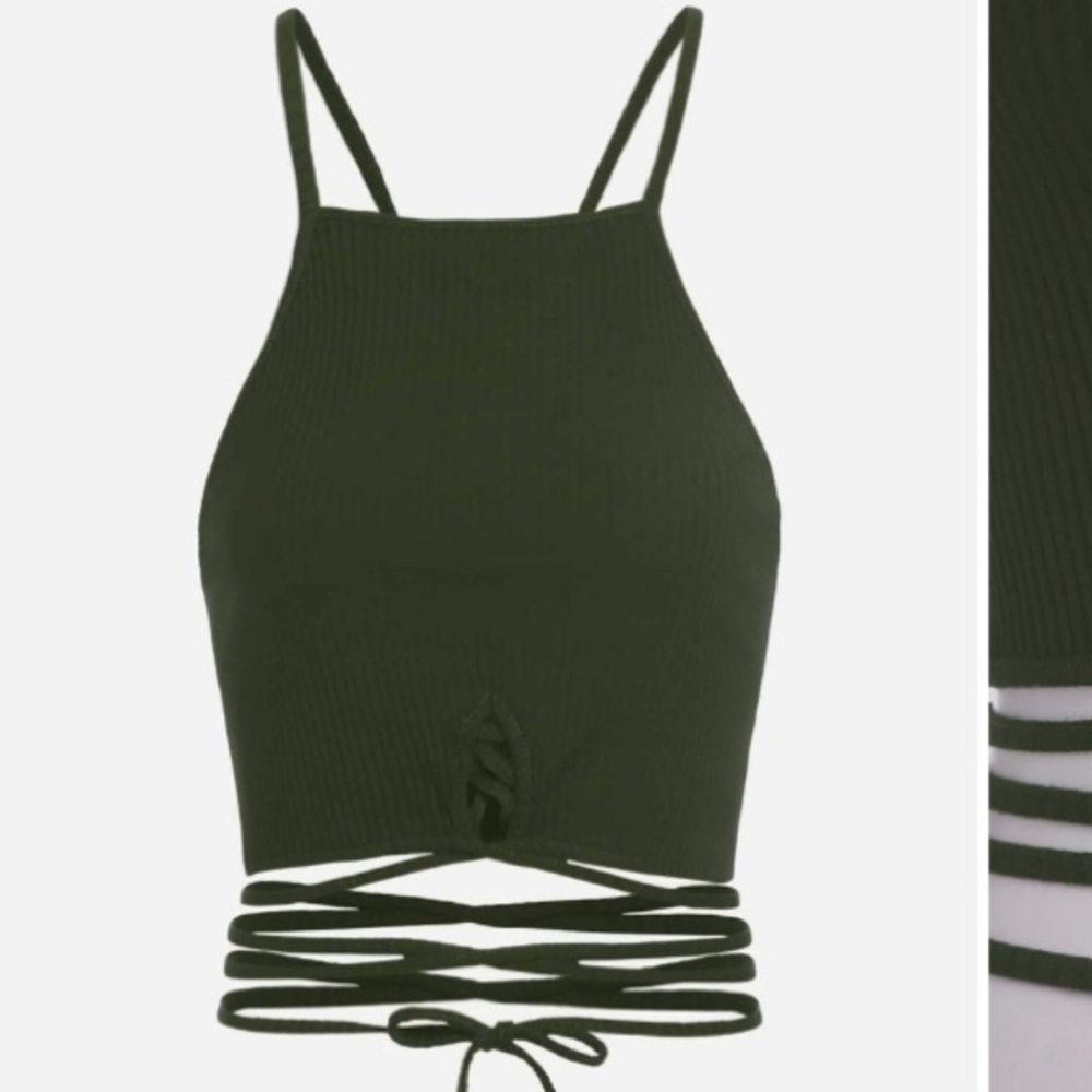 Lace-Up Crop Top